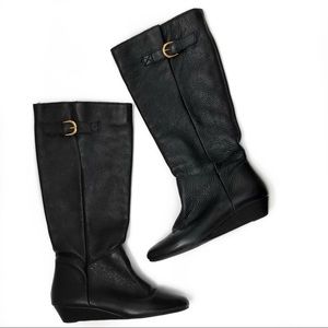 Steve Madden Intyce Black Leather Boots Size 6.5